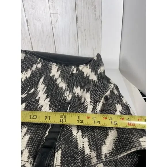 Lucky brand Shoulder Women Bag Zig Zag Zebra Canvas Pattern - Picture 5 of 7